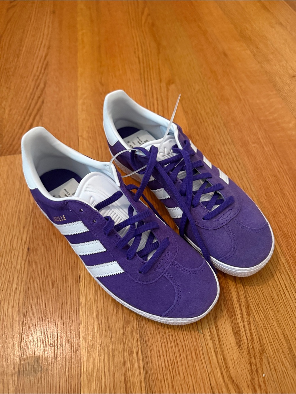 adidas Purple Suede Sneakers with White Stripes